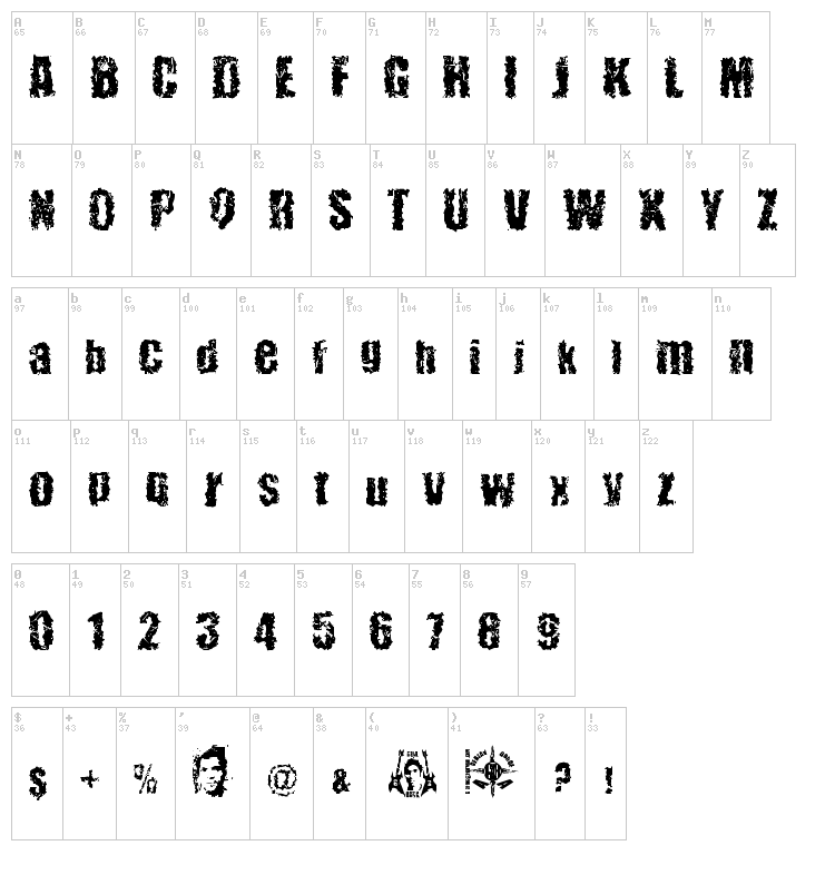 48 Ver Lost font map